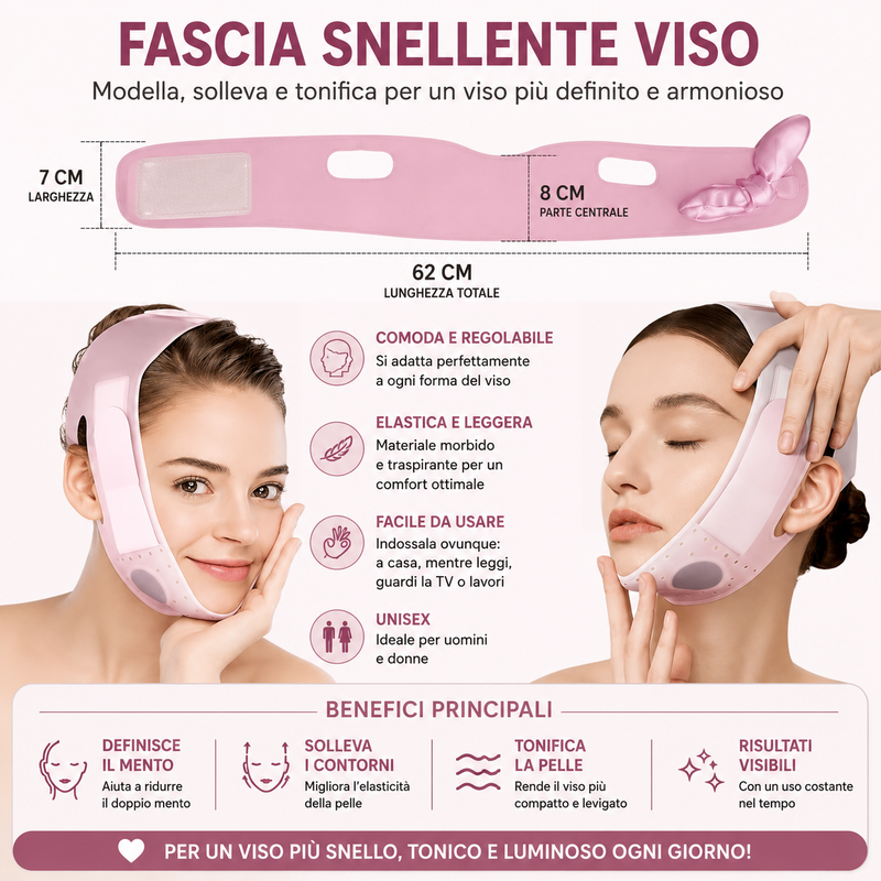 Fascia Rassodante Riutilizzabile per il Contorno del Viso
